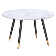 Emery Round Coffee Table in White and Black white black